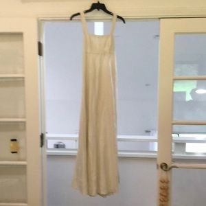 Abercrombie & Fitch Premium Linen Bow Back Cream Maxi Dress